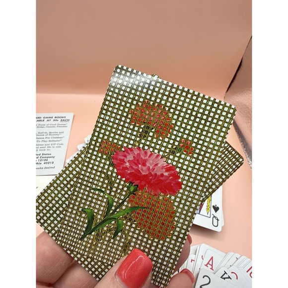 Vintage‎ Congress Bridge Card Set Needlepoint US Naval Officer Meeting Set - Picture 8 of 10